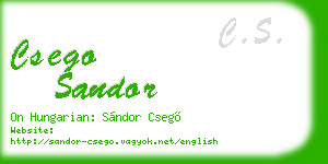 csego sandor business card